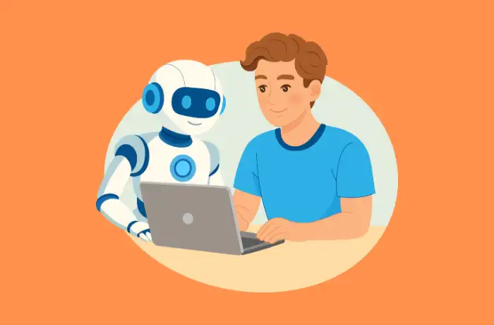 فردی که با لپ تاپ کار می کند